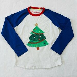 Mini Boden Christmas Tree Embroidered Long Sleeve Size 8-9